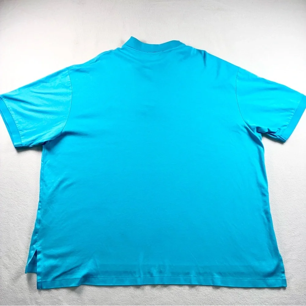 Polo Ralph Lauren Polo Shirt Mens 3XB Turquoise Blue Pima Soft Touch Flesh Pony